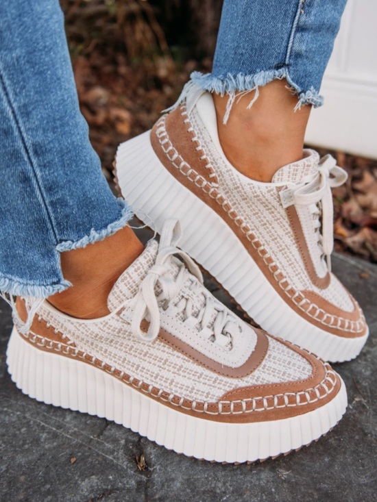 Dolce Vita Shoes - Dolce Vita size 8 Dolan platform sneaker in sandstone white
